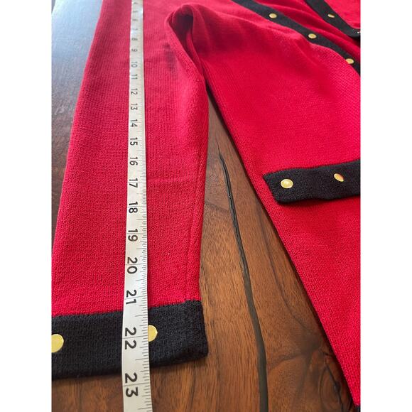 J.S.S knitwear womans jacket suit petite Sm red/black wool blend classic luxury - Picture 16 of 16